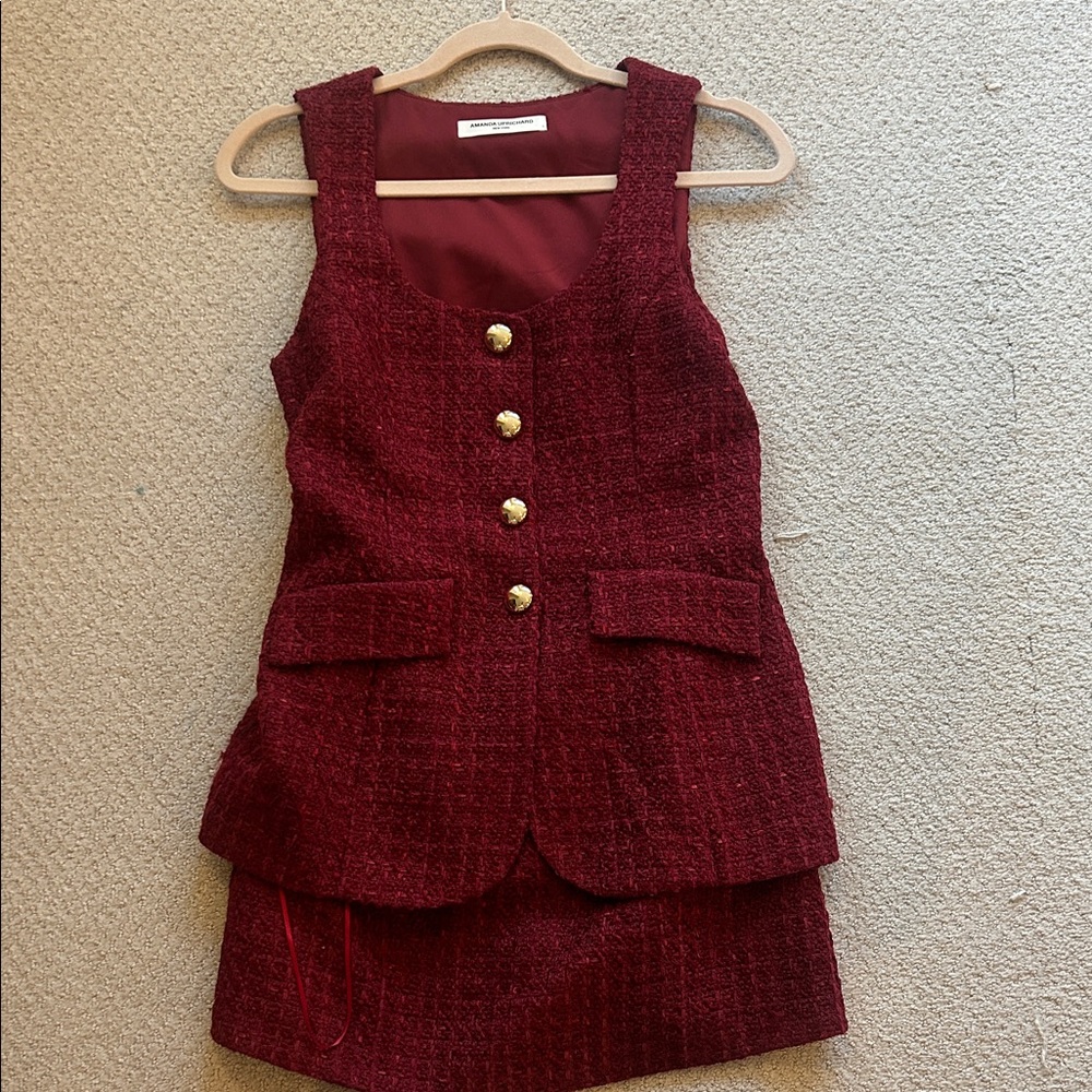 Amanda Uprichard Burgundy Mini Dress